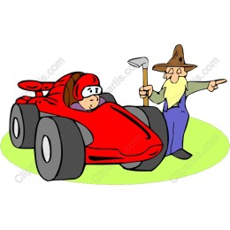 Whimsical Racecar Driver & Mechanic