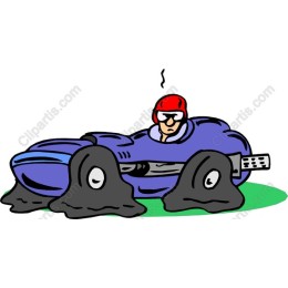 Racing In the Mud - Whimsical Cartoon