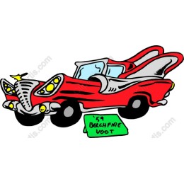 Vintage 1959 Classic Red Convertible Car