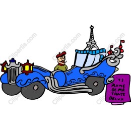 Whimsical Blue Car