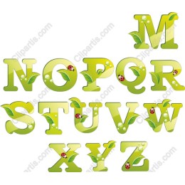 Green Leaf Alphabet Set