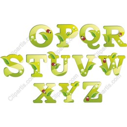 Whimsical Green Leaves Letter Set