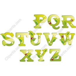 Nature-Inspired Alphabet Letters (P-Z) Clipart