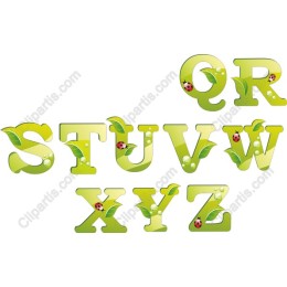Whimsical Nature-Inspired Alphabet Letters (Q-Z) Set