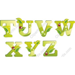 Green Leaves and Ladybugs Alphabet