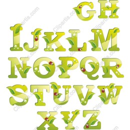 Nature-Inspired Green Alphabet Letters Set
