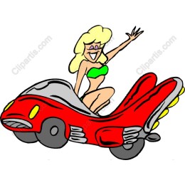 Vibrant Cartoon Red Sports Car with Cheerful Character