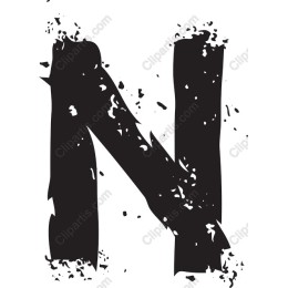 Grunge Letter N