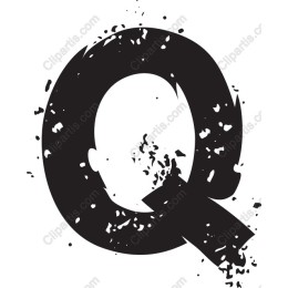 Bold Fragmented Letter Q