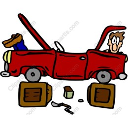 Classic Red Car Mechanic