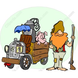 Charming Bearded Man and Playful Pig