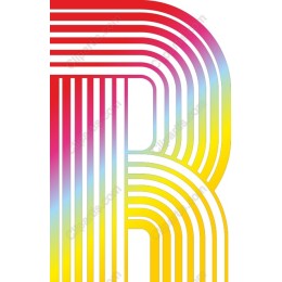 Rainbow Lines Monogram - Letter B