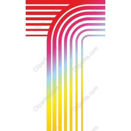 Vibrant Line Art T Shape