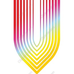 Vibrant Gradient V-Line Art