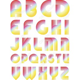 Retro Rainbow Alphabet Set