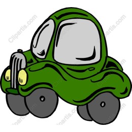 Whimsical Green Cartoon Car