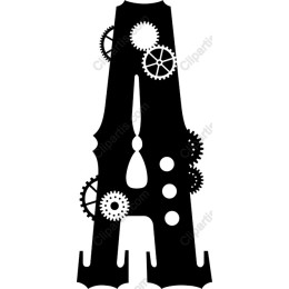 Steampunk Mechanical Letter A