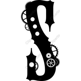 Steampunk Letter with Gears