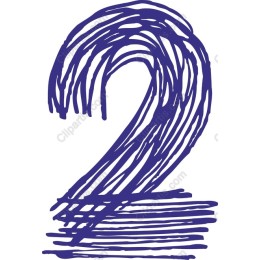 Hand-Drawn Purple Number 2