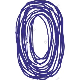 Abstract Hand-Drawn Navy Blue Oval