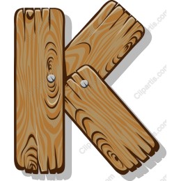 Rustic Wooden Letter K
