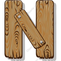 Rustic Wooden Letter N