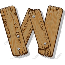 Rustic Wooden Letter W