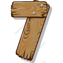 Rustic Wooden Number 7