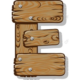Rustic Wooden Letter E