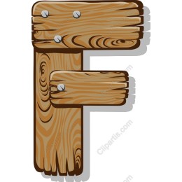 Wooden Letter F Rustic