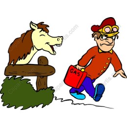Whimsical Horse and Gas Carrier