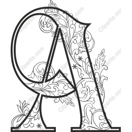 Floral Monogram Letter A