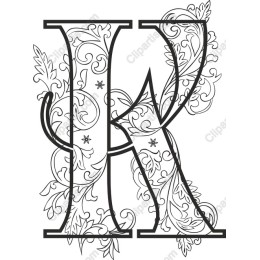 Elegant Floral Letter K