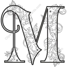 Ornate Floral Letter M