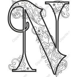Floral Letter N