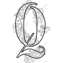Floral Letter Q