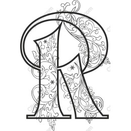 Floral Monogram R