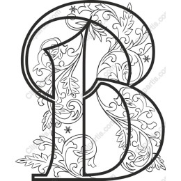 Floral Monogram Letter B