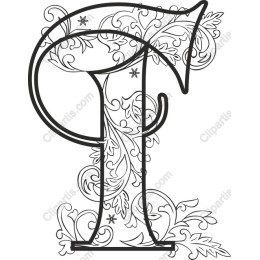 Floral Letter P Elegant