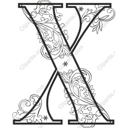 Floral Elegance - Letter X