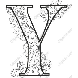 Elegant Floral Letter Y