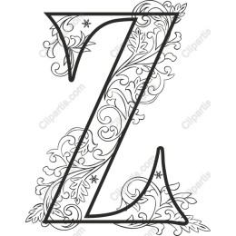 Decorative Letter Z Floral