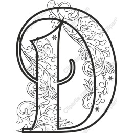 Floral Initial 'D'