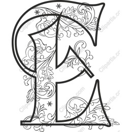 Floral Letter E