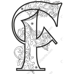 Ornate CF Floral Monogram