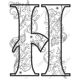 Decorative Floral Letter H