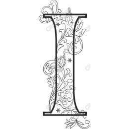 Elegant Floral Letter I