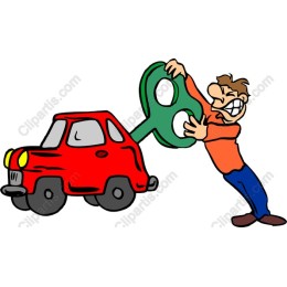 Whimsical Red Car Key Winding