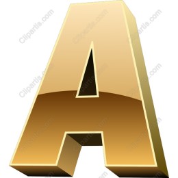 Golden 3D Letter A