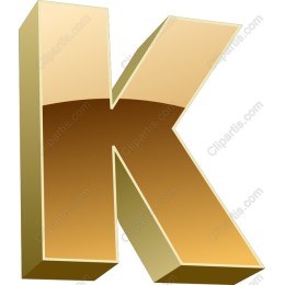 3D Gold Letter K